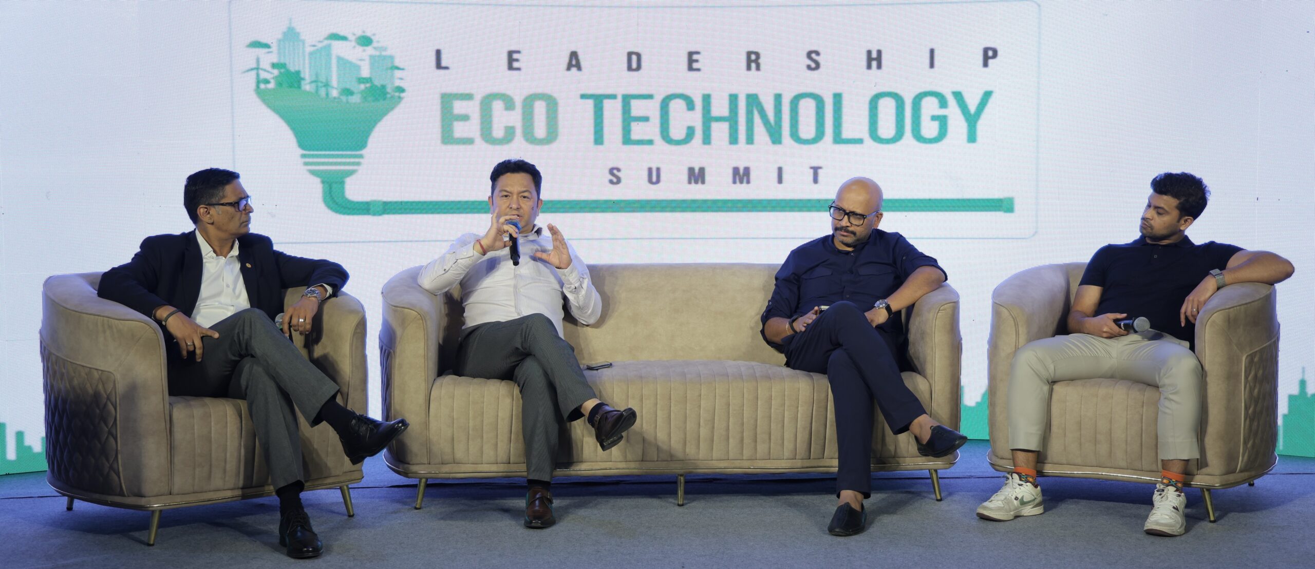 (L to R) David Arambhan-VP, Sales & Mktg,
Pelorus Technologies
Pankaj Thapa-Co-Founder, Mirror Security-AI,
Brijesh Damodaran Nair-Managing Partner,
Auxano Capital,
Sanjay Mandava -Founder & CEO, Landeed